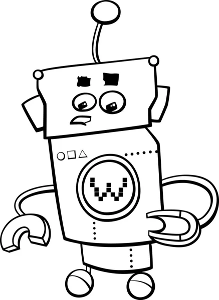 Robot karakter kleurplaat — Stockvector