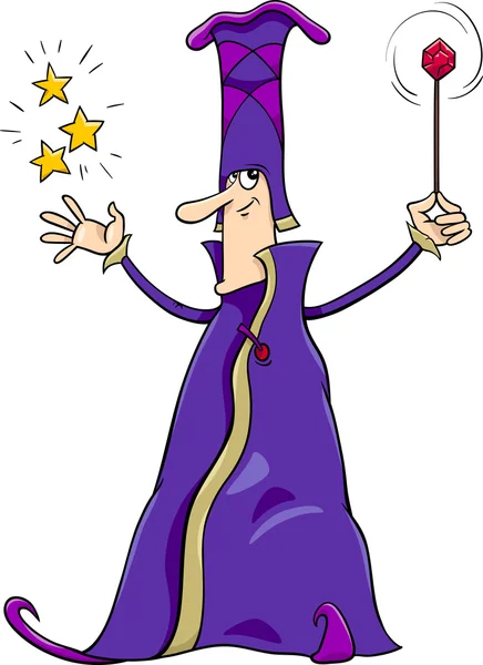 Personnage magicien dessin animé — Image vectorielle