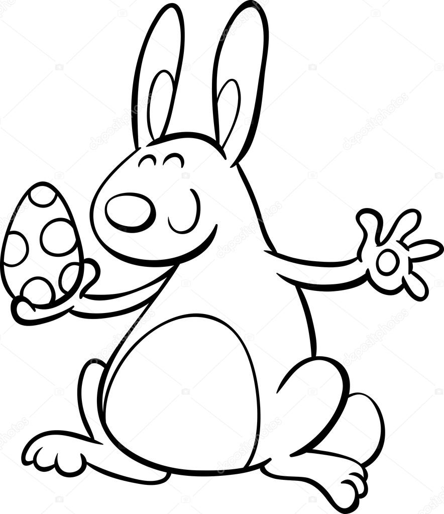 Paashaas om in te kleuren — Stockvector © izakowski #98245616