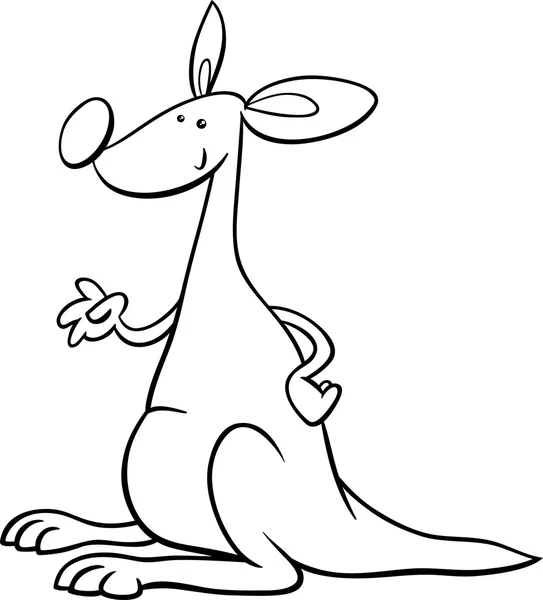 Livre de coloriage de dessin animé kangourou — Image vectorielle