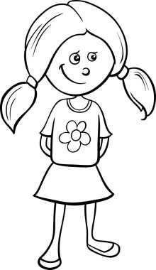 sevimli kız boyama için