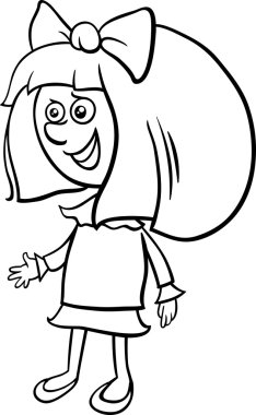 sevimli kız boyama sayfası