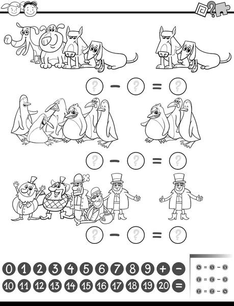 Tarea matemática para colorear libro — Archivo Imágenes Vectoriales