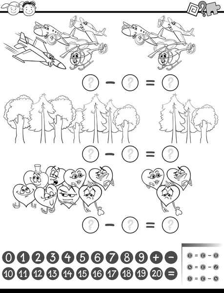 Compito di matematica per colorare — Vettoriale Stock