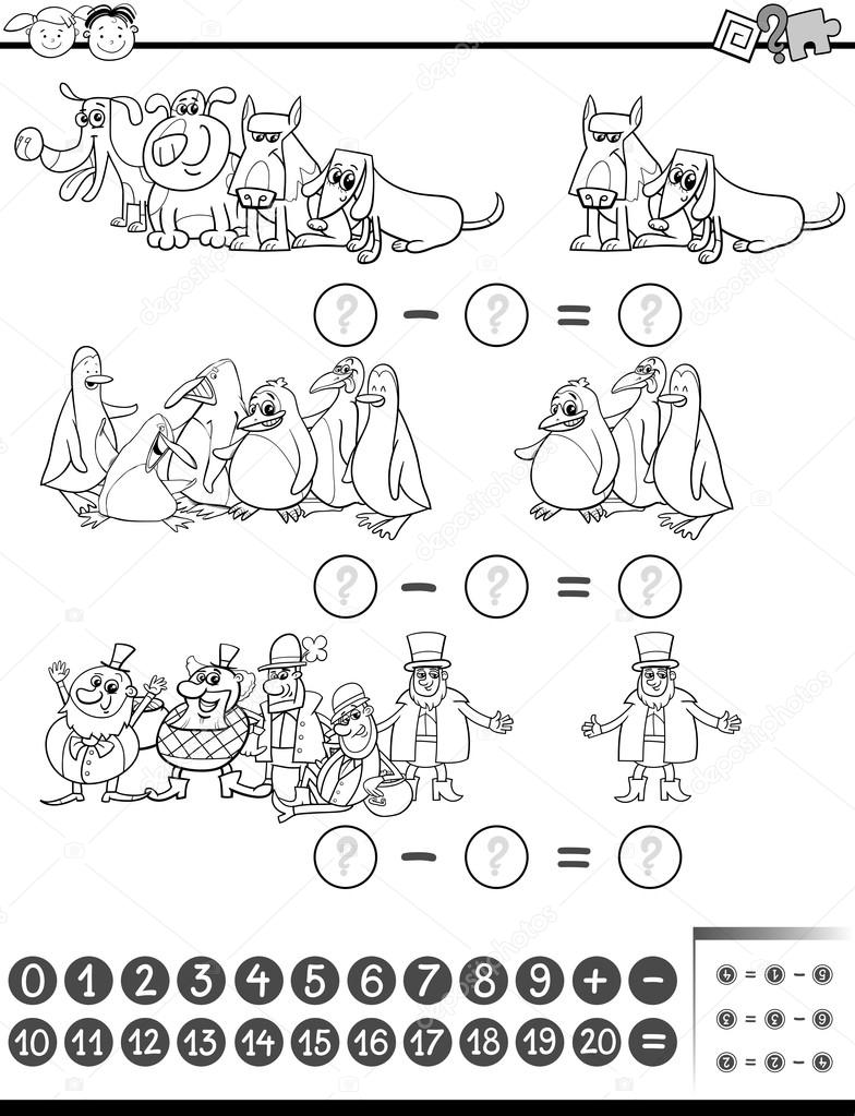 Livre de coloriage de t¢che Math — Image vectorielle