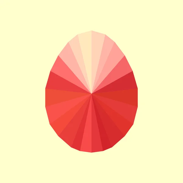 Ilustración con origami huevo de Pascua rojo — Vector de stock