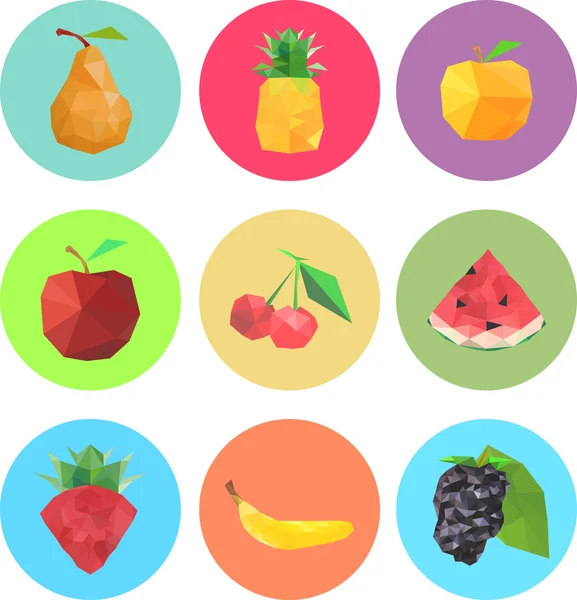 Frutas de origami — Vector de stock