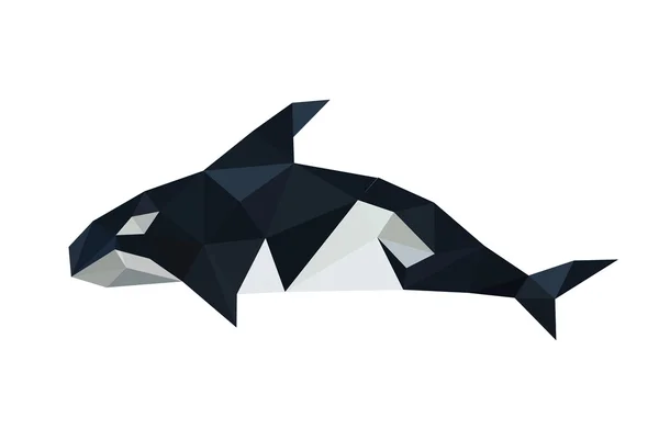 Delfín de Orca Origami — Vector de stock