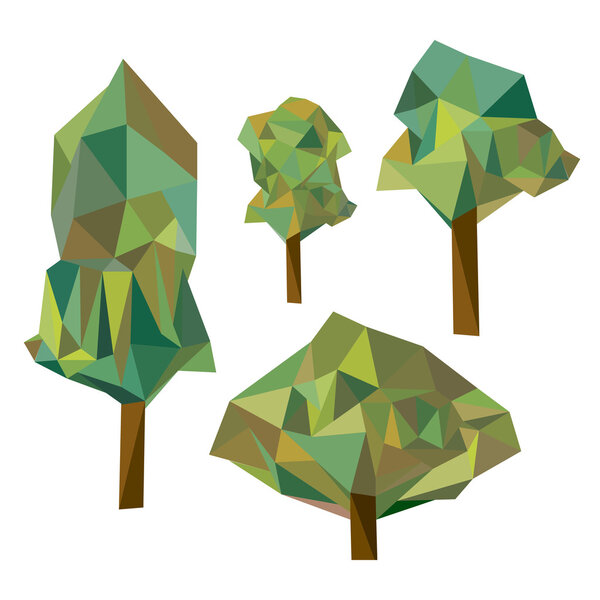 Коллекция различного дерева оригами, выделенного на белой спине
