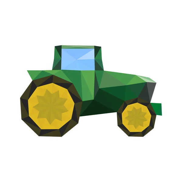 Ilustración del tractor abstracto de origami aislado sobre respaldo blanco — Vector de stock