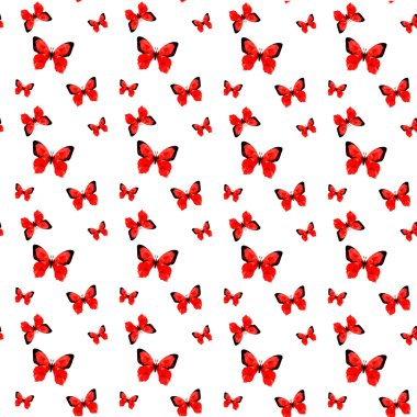 Kırmızı origami kelebek deseni