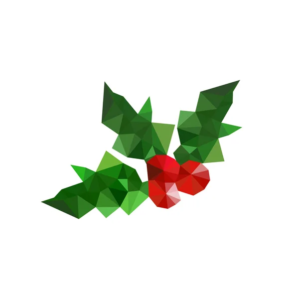 Origami christmas holly leaves — Stock Vector