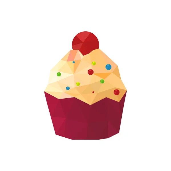 Origami cupcake with sprinkles — Stock Vector