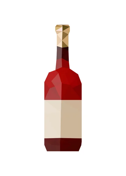 Origami botella de vino — Vector de stock