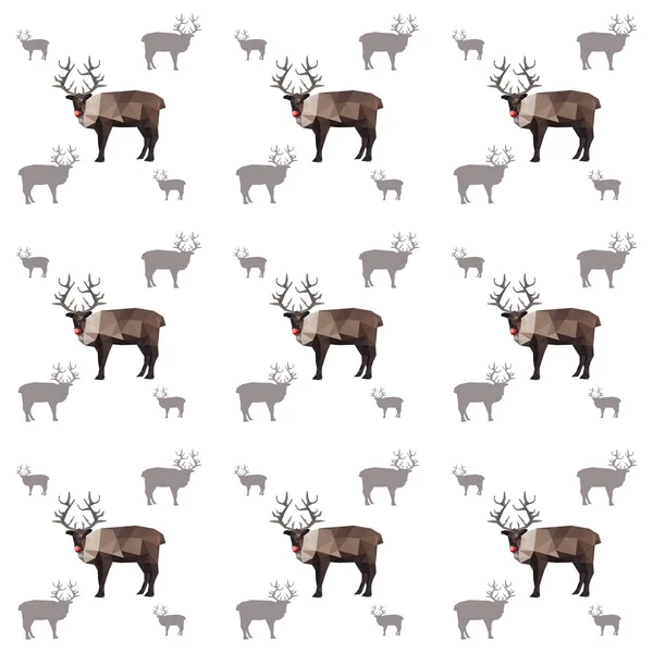Seamless origami reindeer pattern — Stock Vector