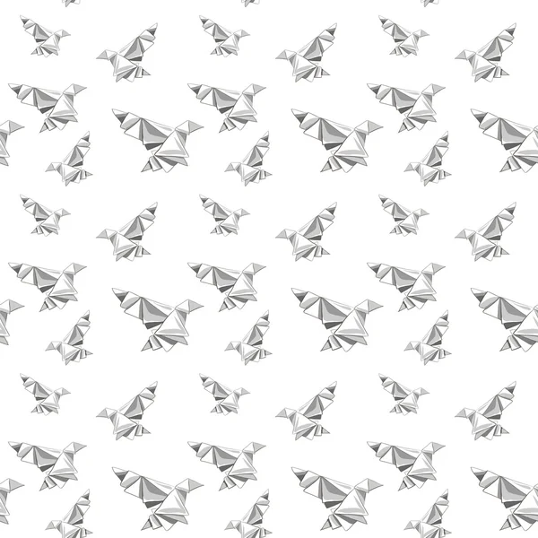 Patroon met origami vogels — Stockvector