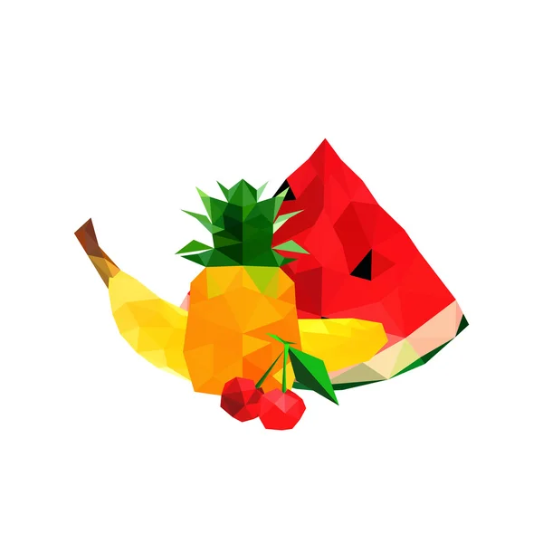 Tasty origami fruits — Stock Vector