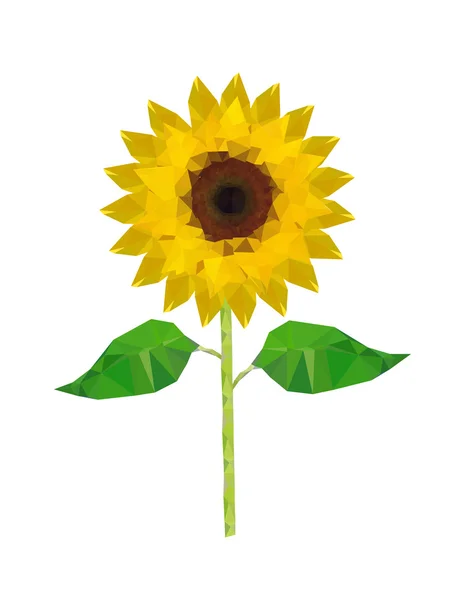 Yellow origami sunflower — Stock Vector