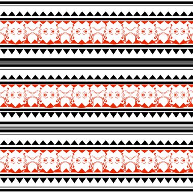 Kırmızı ve siyah Polinezya dövme