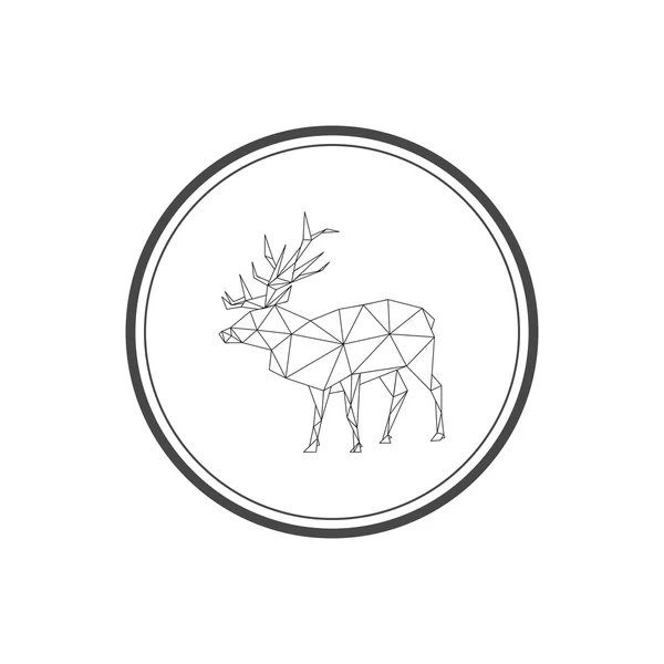 Origami símbolo poligonal ciervo — Vector de stock