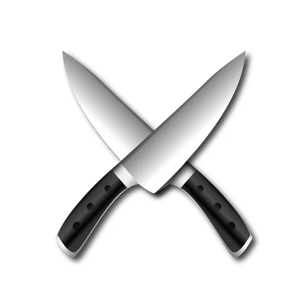 Dos cuchillos de cocina — Vector de stock