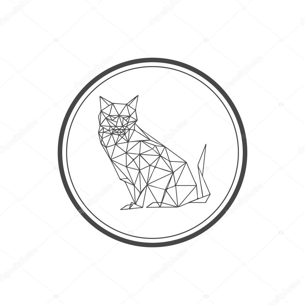 Symbol Kot Origami Grafika Wektorowa Dragoana23 70143389