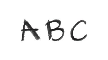 hand drawn chalk a, b, c clipart