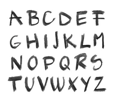 hand drawn chalck alphabet clipart