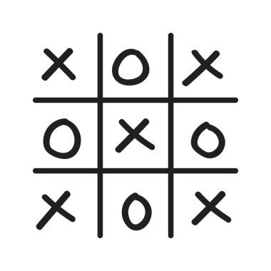 elle çizilmiş Tic Tac Toe oyunu