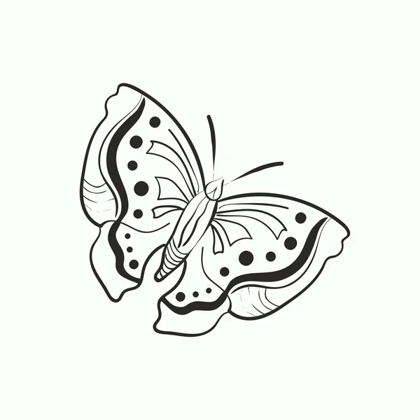 Бабочка для раскраски — стоковый вектор