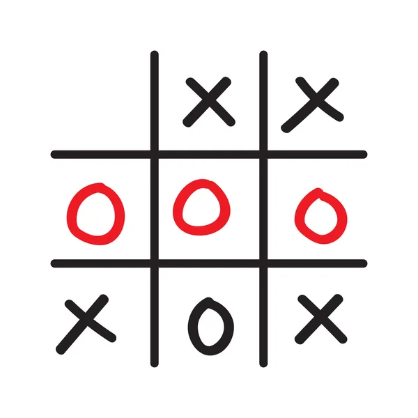 Doodle Tic Tac Toe Spiel — Stockvektor