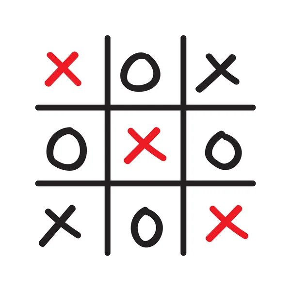 Hand dras tic-tac-toe konkurrens — Stock vektor