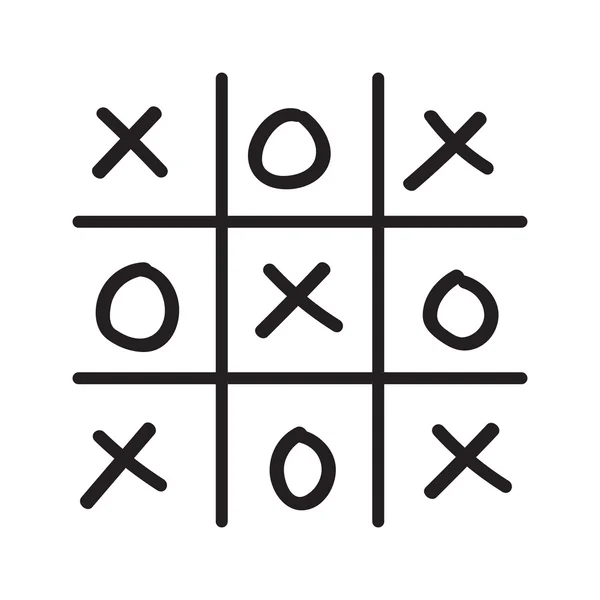 Hand gezeichnet Tic-Tac-Toe Spiel — Stockvektor