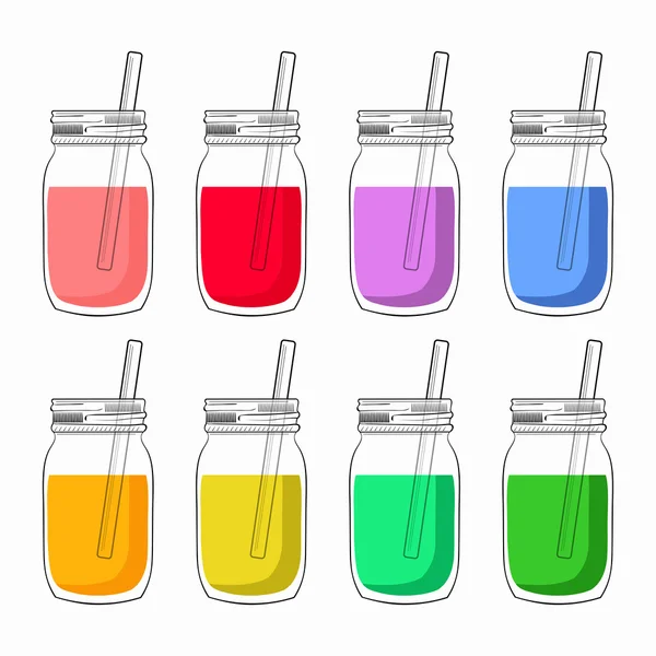 Collection of different smoothies Stock Illustration