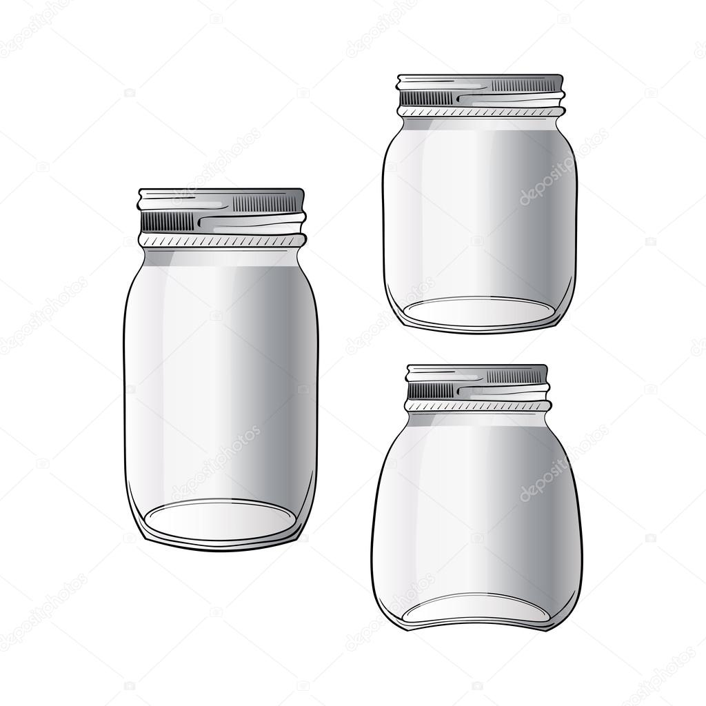 tree different doodle jars