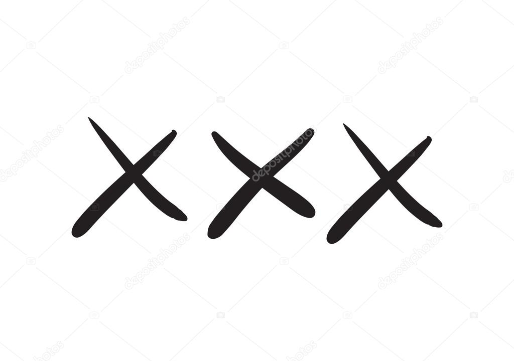 Doodle style xxx illustration isolated on white background
