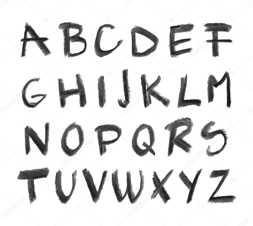 hand drawn chalck alphabet