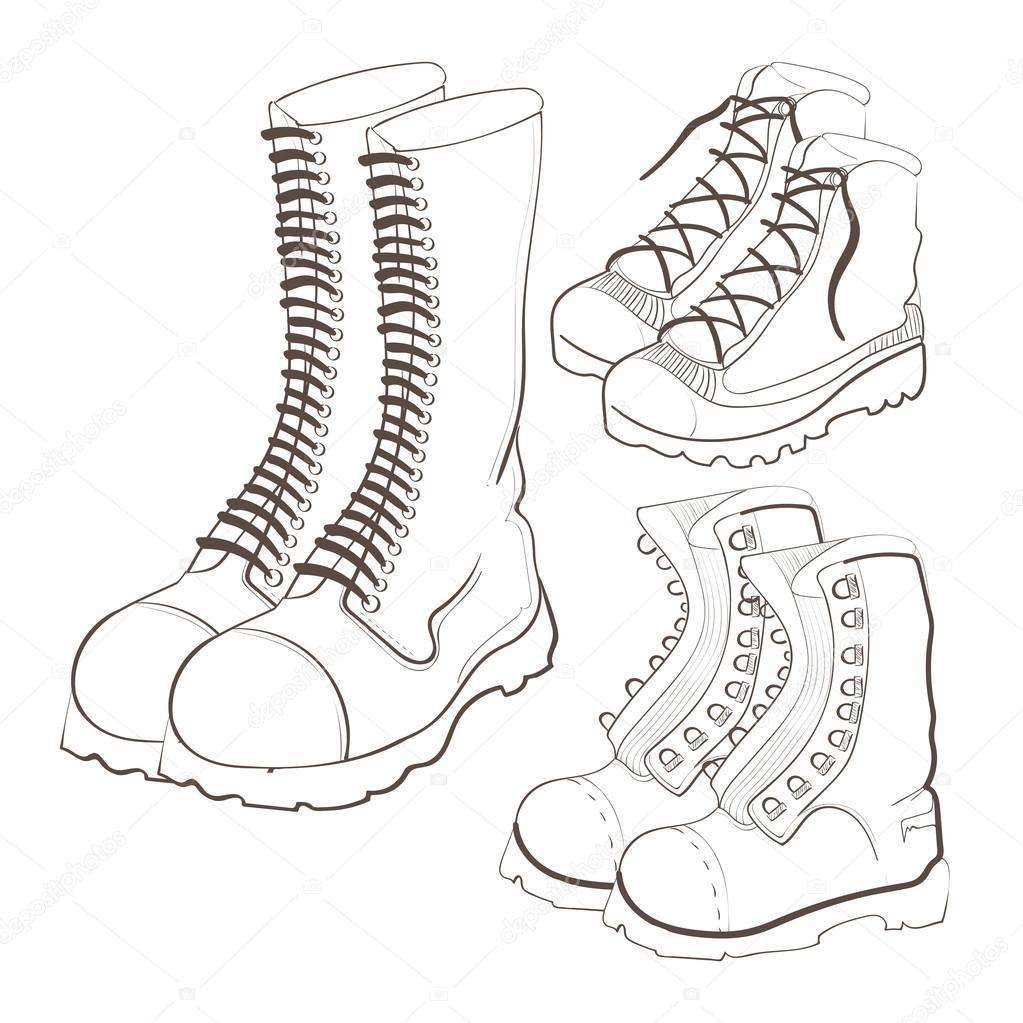 combat boots sketch