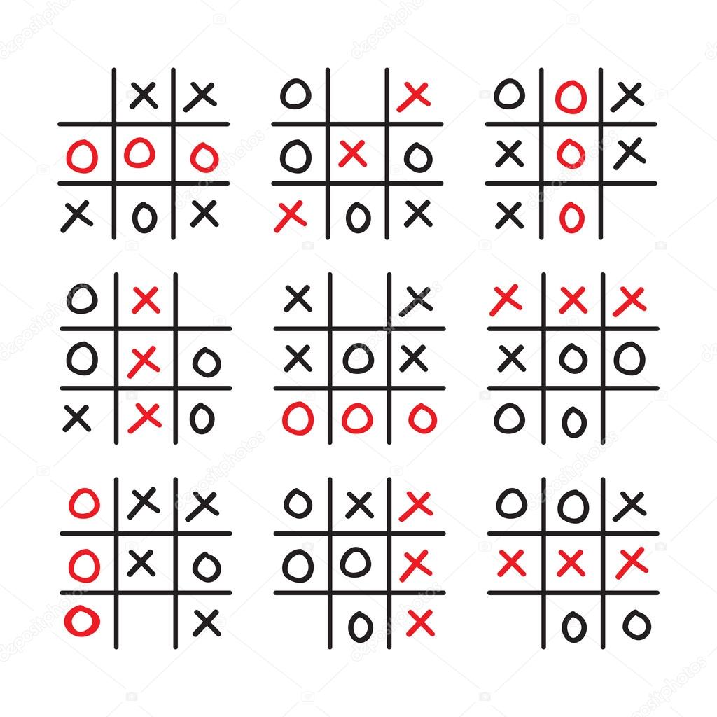 Tic tac toe game elements Royalty Free Vector Image