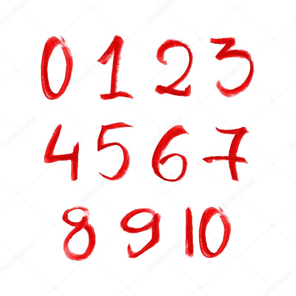 red chalk numbers set