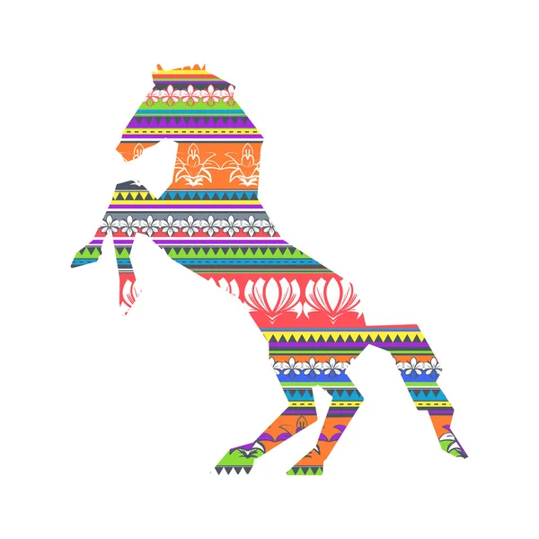 Patrón colorido del caballo aborigen — Vector de stock