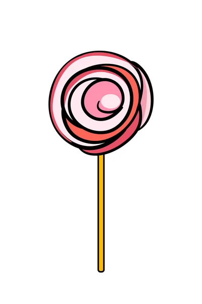 Rosafarbener Doodle-Lollypop — Stockvektor