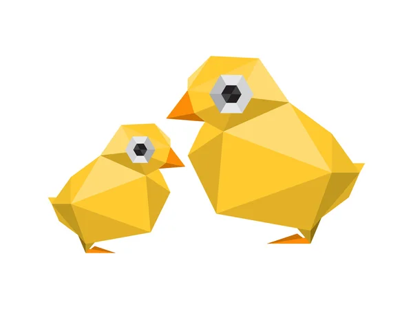 Pollos de origami modernos — Vector de stock