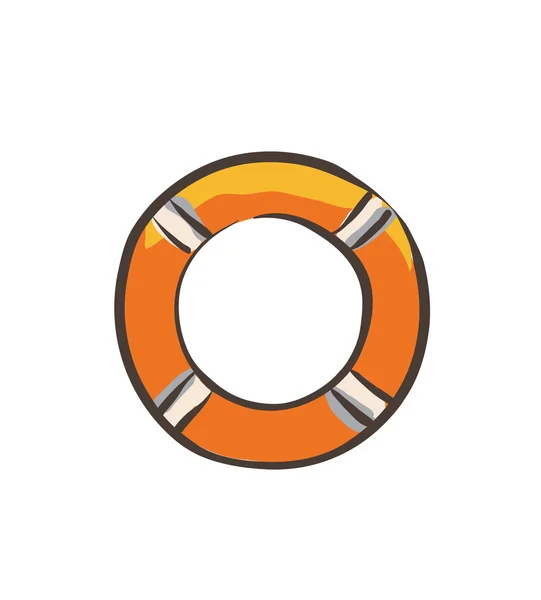 Bouée de sauvetage orange caniche — Image vectorielle
