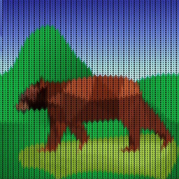 Medvěd na horské krajiny — Stockový vektor