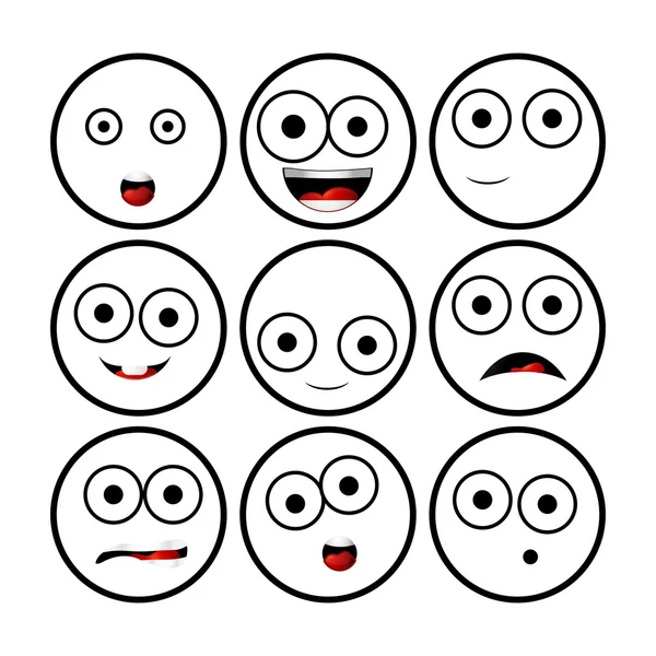 Kollektion mit verschiedenen Emoticons — Stockvektor