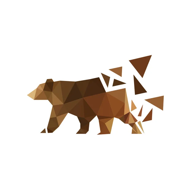 Origami bear animal — Stock Vector