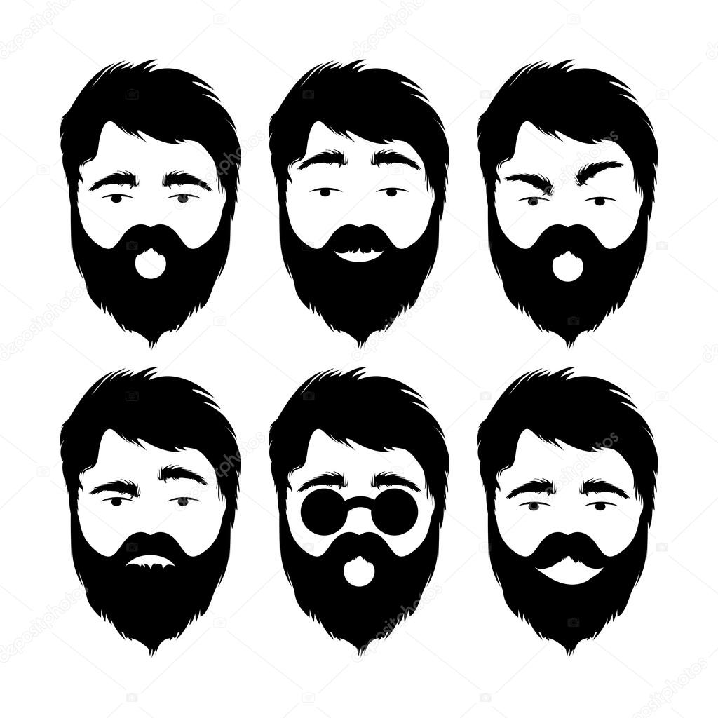 Emoticons with beard man
