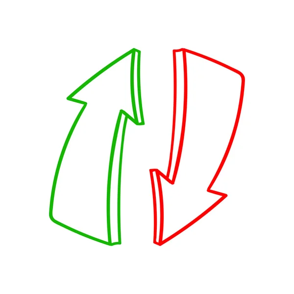 Flechas verdes arriba y rojas abajo — Vector de stock
