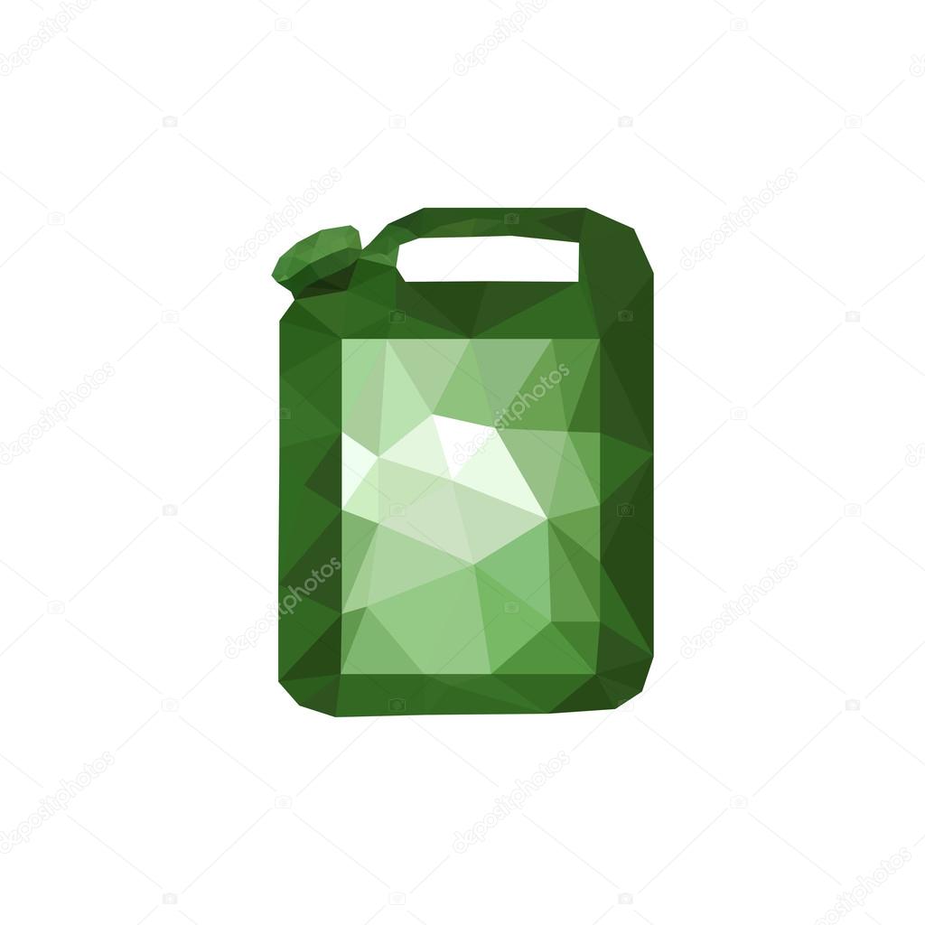 Illustration of origami polygonal oil canister isolated on white background